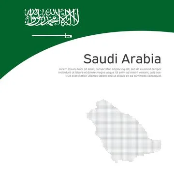Abstract saudi arabia flag, map. Vector flat illustration, template, background Stock Illustration
