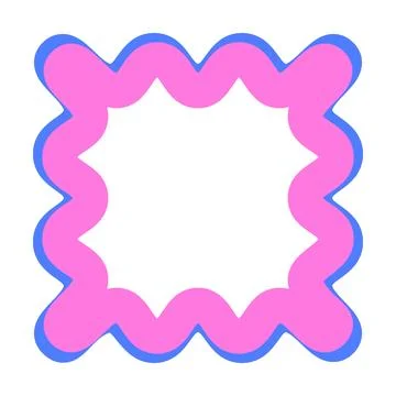 Abstract Scalloped Square Frame Vector Illustration Decorative Rounded Bord.. Stock Illustration