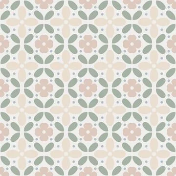 Abstract Scandinavian Floral Pattern Stock Illustration