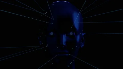 Abstract scanner facial Stock Footage 146786705