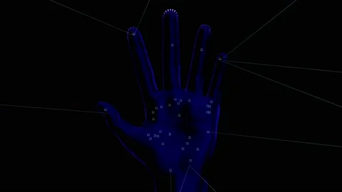 Abstract scanner hand Stock Footage 149177705