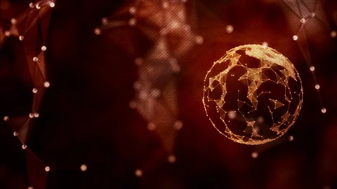 Abstract scape with connecting dots technology of fast speed of data transfer Stock Footage 121934252