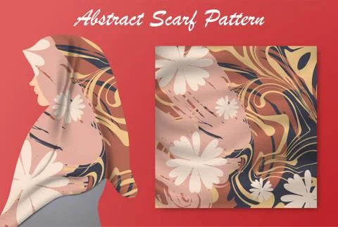 Abstract scarf pattern design for hijab and blanket. Stock Illustration