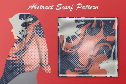 Abstract scarf pattern design for hijab and blanket. Stock Illustration