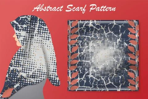 Abstract scarf pattern design for hijab and blanket. Stock Illustration