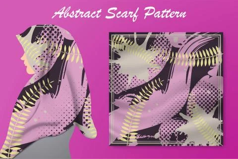 Abstract scarf pattern design for hijab and blanket. Stock Illustration