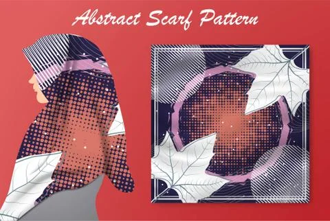 Abstract scarf pattern design for hijab and blanket. Illustrazione stock