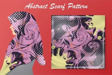 Abstract scarf pattern design for hijab and blanket. Stock Illustration