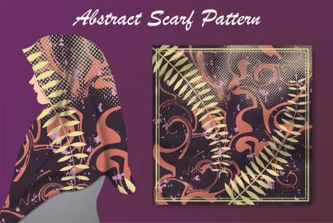 Abstract scarf pattern design for hijab and blanket. Stock Illustration