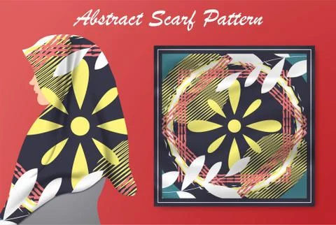 Abstract scarf pattern design for hijab and blanket. Stock Illustration
