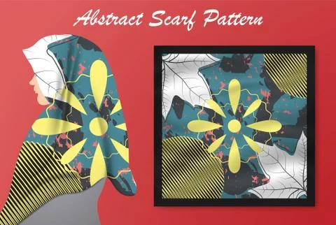 Abstract scarf pattern design for hijab and blanket. Illustrazione stock