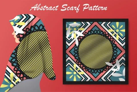Abstract scarf pattern design for hijab and blanket. Stock Illustration