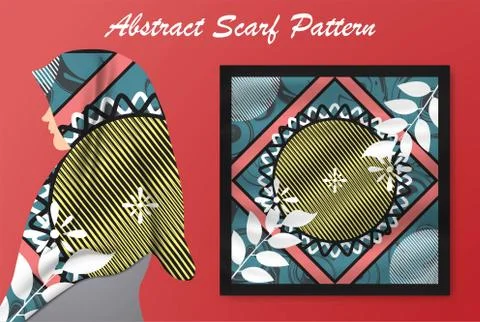 Abstract scarf pattern design for hijab and blanket. Illustrazione stock