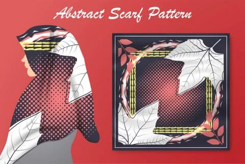 Abstract scarf pattern design for hijab and blanket. Illustrazione stock