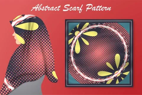 Abstract scarf pattern design for hijab and blanket. Stock Illustration