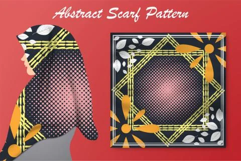 Abstract scarf pattern design for hijab and blanket. Stock Illustration