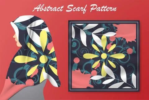 Abstract scarf pattern design for hijab and blanket. Stock Illustration