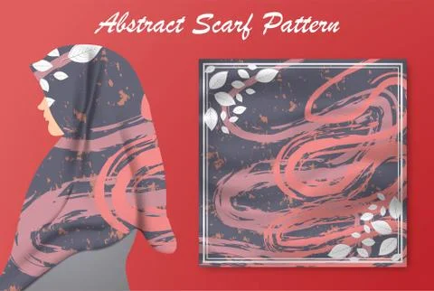 Abstract scarf pattern design for hijab and blanket. Stock Illustration