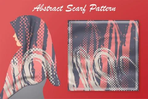 Abstract scarf pattern design for hijab and blanket. Illustrazione stock