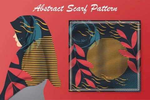 Abstract scarf pattern design for hijab and blanket. Stock Illustration