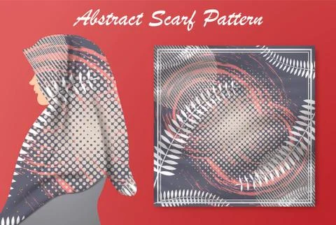 Abstract scarf pattern design for hijab and blanket. Illustrazione stock