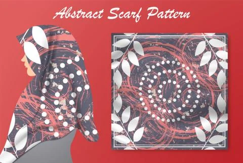 Abstract scarf pattern design for hijab and blanket. Stock Illustration