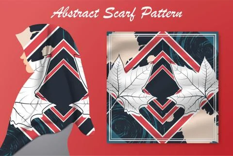 Abstract scarf pattern design for hijab and blanket. Illustrazione stock