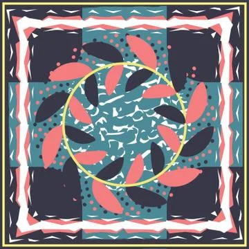 Abstract scarf pattern design for hijab and blanket. Stock Illustration