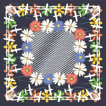 Abstract scarf pattern design for hijab and blanket. Stock Illustration