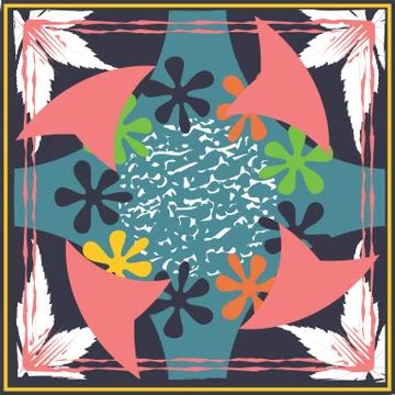 Abstract scarf pattern design for hijab and blanket. Stock Illustration