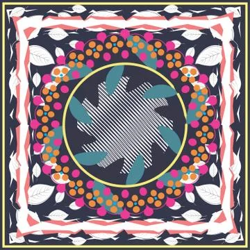 Abstract scarf pattern design for hijab and blanket. Stock Illustration