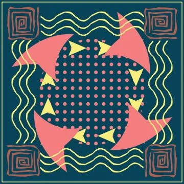 Abstract scarf pattern design for hijab and blanket. Stock Illustration