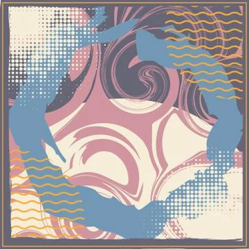 Abstract scarf pattern design for hijab and blanket. Stock Illustration