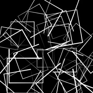 Abstract scattered square, rectangle shapes. Artistic monochrome image 스톡 일러스트