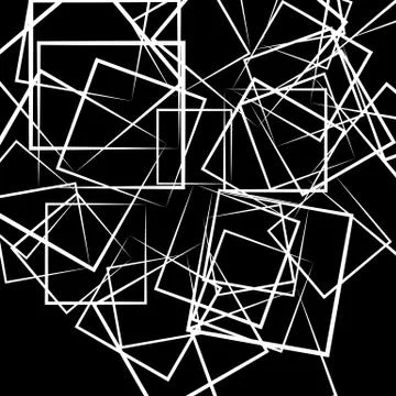 Abstract scattered square, rectangle shapes. Artistic monochrome image 스톡 일러스트