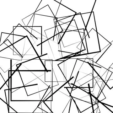 Abstract scattered square, rectangle shapes. Artistic monochrome image 스톡 일러스트