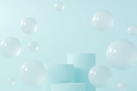 Abstract scene with geometric forms. Cylinder podium, stand on pastel light Stock Illustration