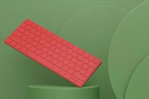 Abstract scene or podium with computer keyboard on monochrome Stock Illustration