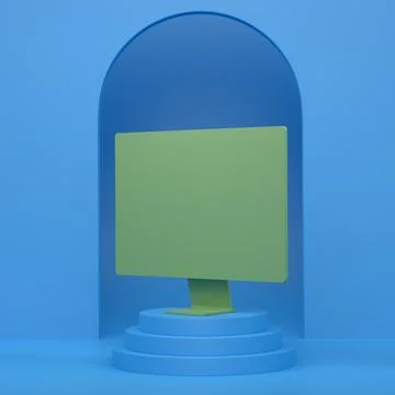 Abstract scene or podium with desktop computer with keyboard on monochrome イラスト素材