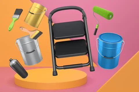 Abstract scene or podium for product showcase on monochrome background. Illustrazione stock