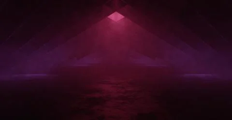 Abstract Scene Sci Fi Neon Glowing Lines Cyber Laser Lights Behind Glass Pane Иллюстрация