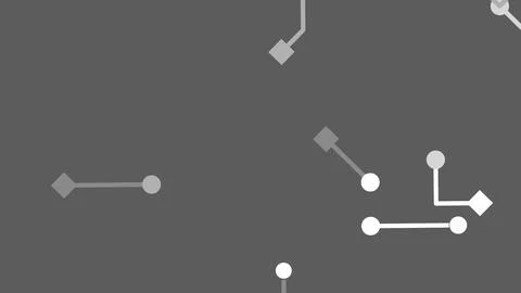 Abstract scene showing connected nodes and lines on a dark grey background wi Stockillustratie