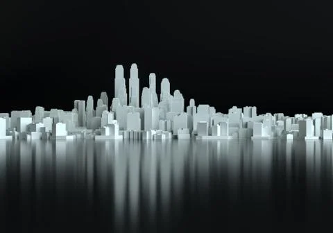 Abstract schematic 3d cityscape Stock Illustration