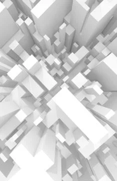 Abstract schematic white 3d cityscape, top view Illustrazione stock