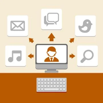 Abstract Scheme of Modern Computer Network Stock Illustration