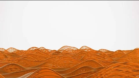 Abstract Sci-fi 3D Looping Backgrounds with Orange Digital Ribbons Stock Footage 314171580