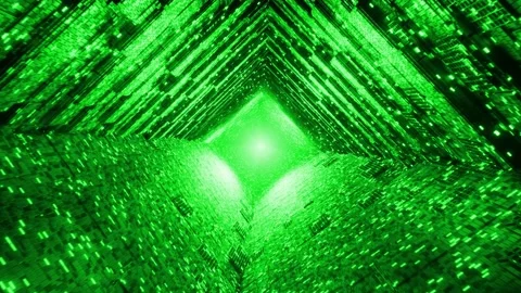 Abstract sci-fi city green vj loop Stock Footage 201099766