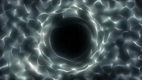 Abstract sci-fi colors tunnel. Wormhole absorbs cyberspace. 3D portal in wave. Video stock 297957014