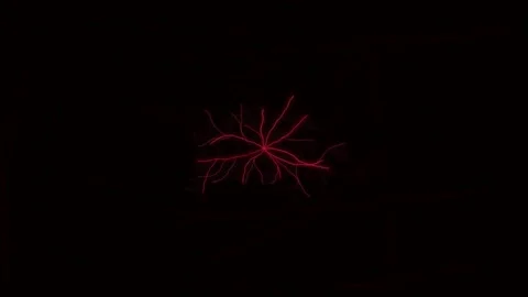 Abstract Sci-Fi Crimson Rift Network Motion Graphic Loop Stock Footage 341824945