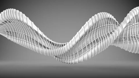 Abstract sci-fi cyber shape waving seamless loop 3D animation 4k UHD (3840x2160) Stock Footage 71476453